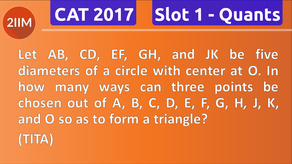 CAT 2017 Question Paper - Permutation And Combination, 2IIM CAT 2024 ...