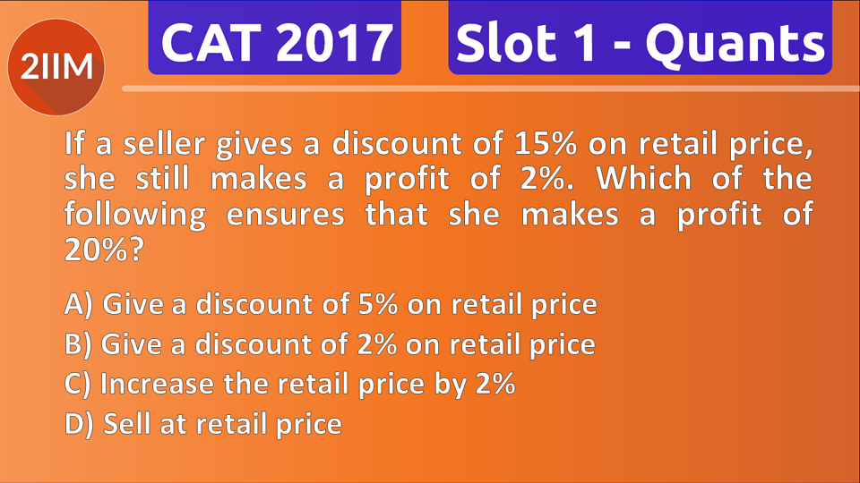 If a seller gives a discount of 15% on retail price, she still makes a