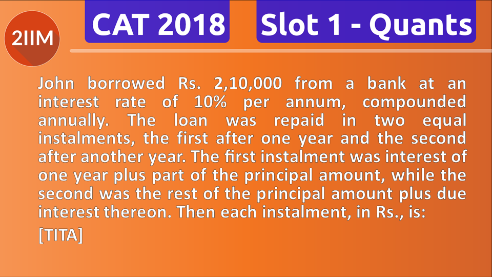CAT Previous Year Paper - SI and CI, 2IIM CAT 2024 Best CAT coaching in ...