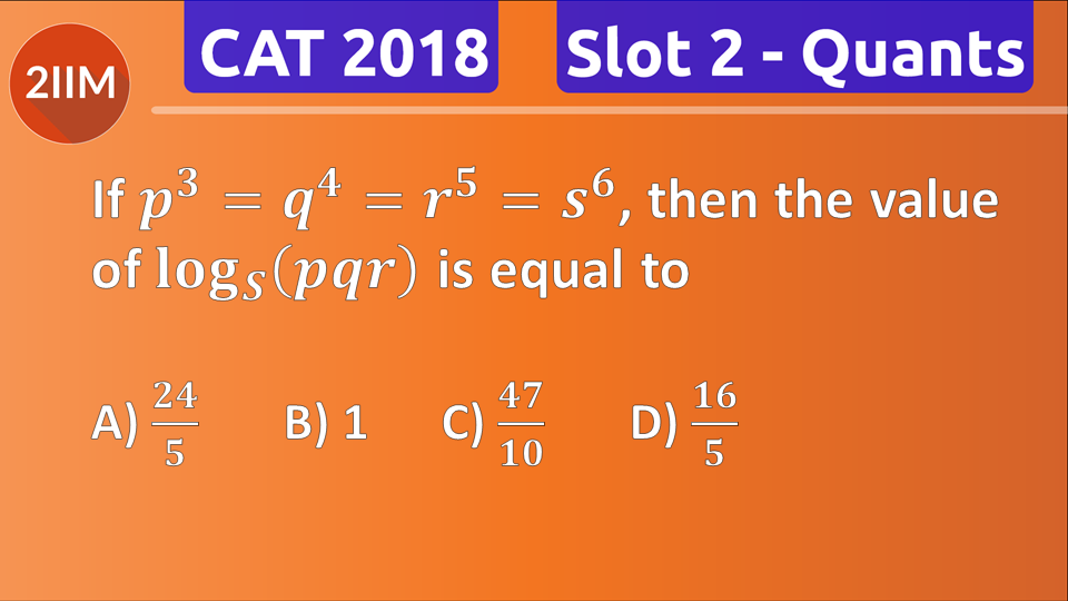 2018 CAT Question Paper Quants Slot 2 - CAT Logarithm Questions, 2IIM ...