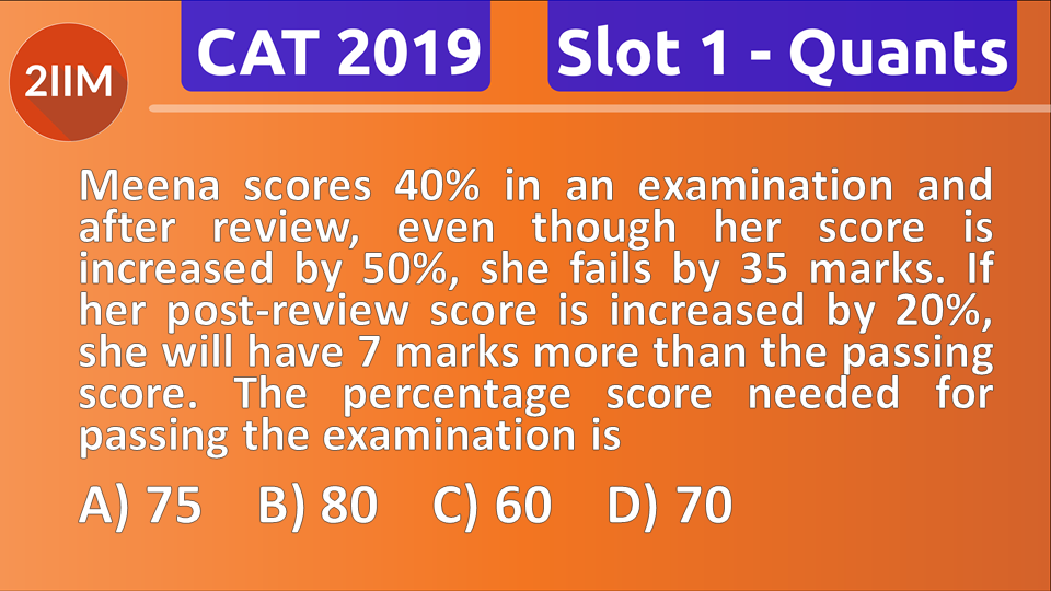 CAT 2019 Question Paper - Percentages, 2IIM CAT 2024 CAT Preparation ...